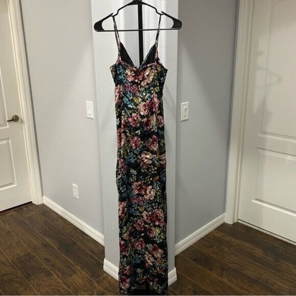 Amanda Uprichard Ellie Floral Evening Gown in Black Small Long Maxi Dress - Picture 10 of 11